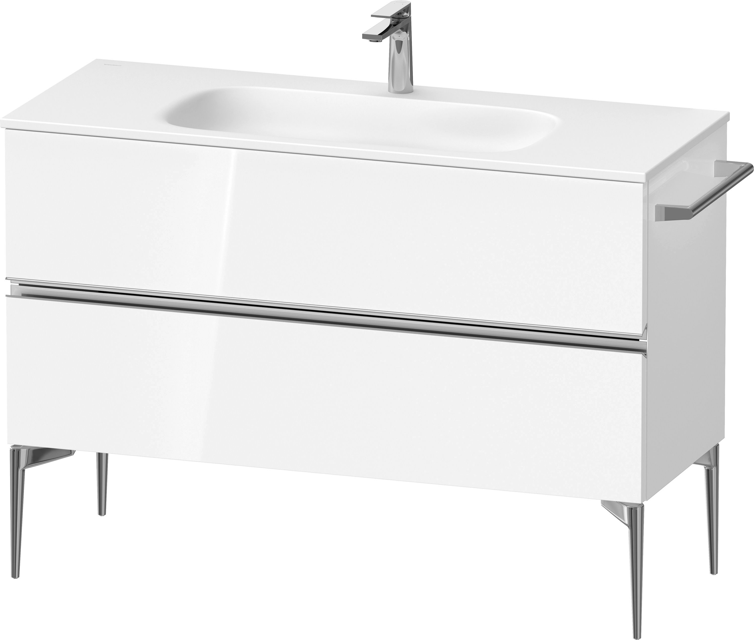 Duravit Sivida skříňka 121x47.7x59.2 cm pod umyvadlo závěsná bílá-chrom SV4653010220000