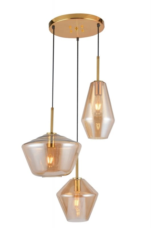 GTV Lime závěsné svítidlo 3x40 W zlatá OS-LIME3P-40-DEC