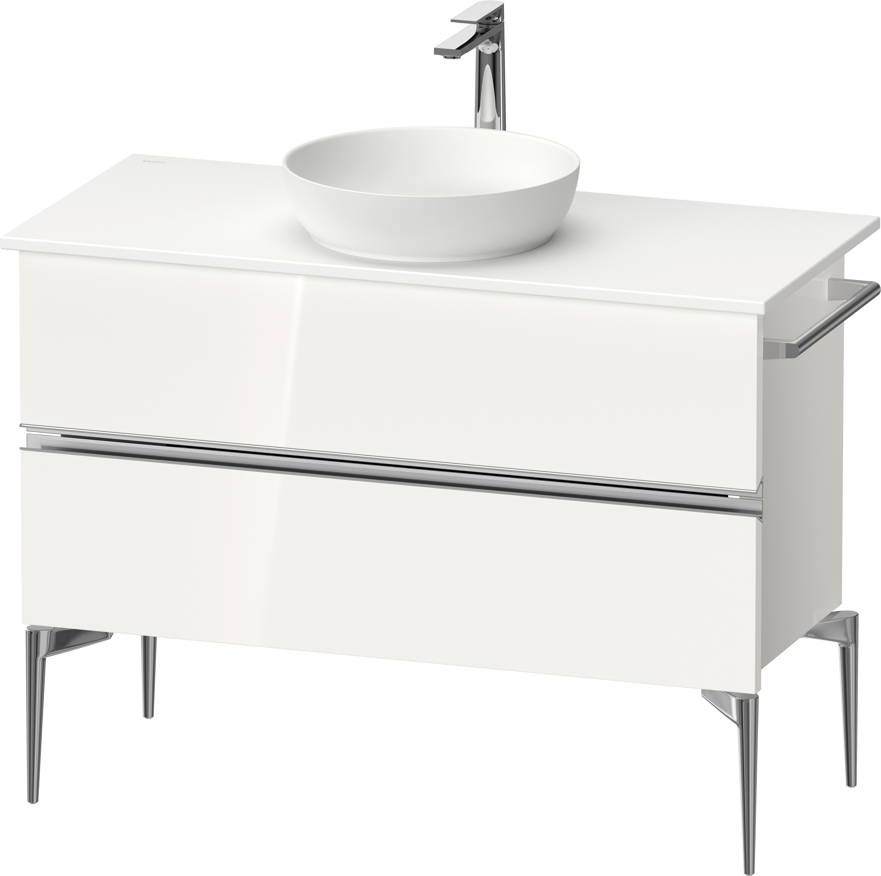 Duravit Sivida skříňka 104.5x47.5x54.8 cm pod umyvadlo závěsná bílá-chrom SV4659010220000