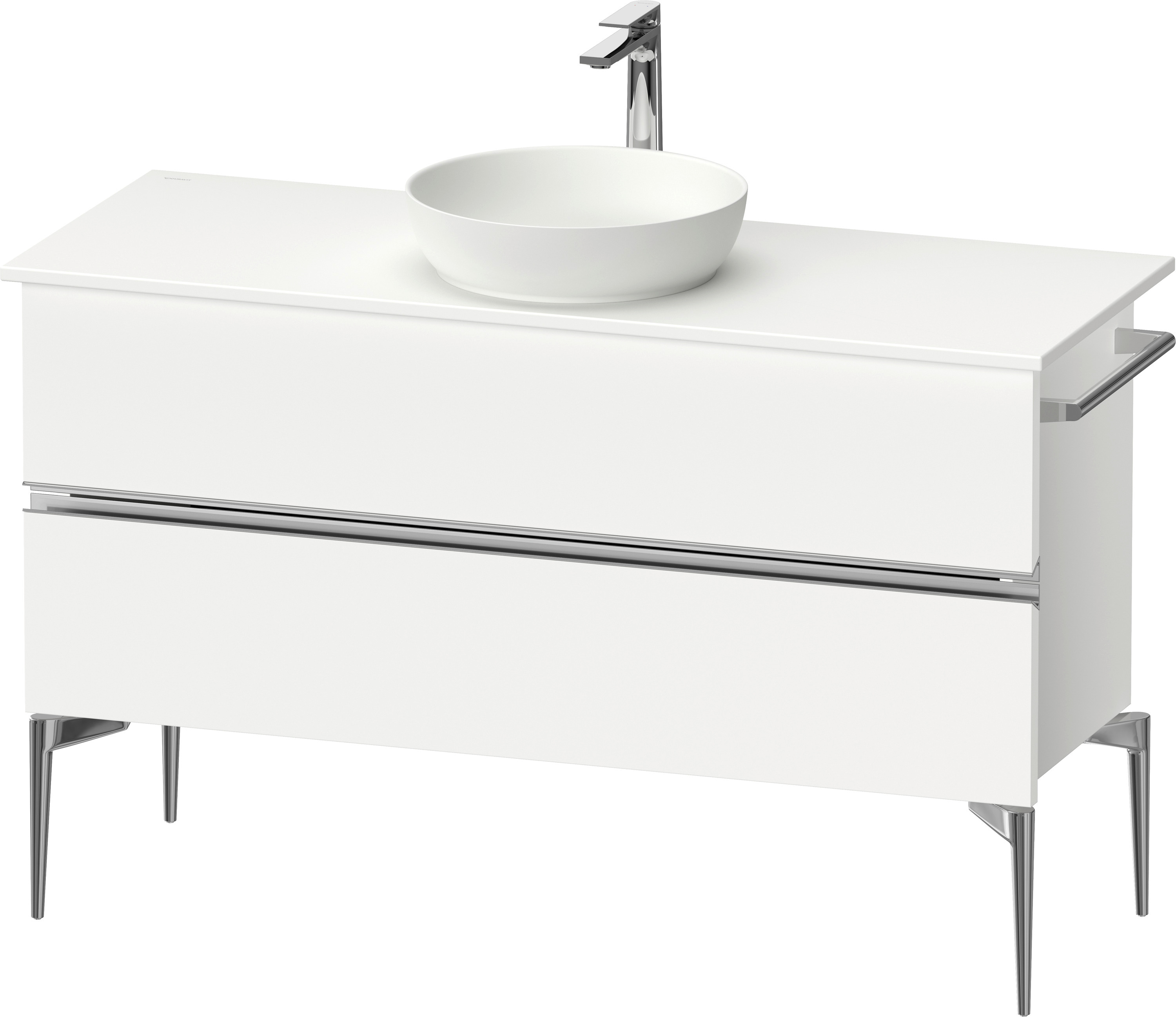 Duravit Sivida skříňka 124.5x47.5x54.8 cm pod umyvadlo závěsná bílá-chrom SV4660010180000