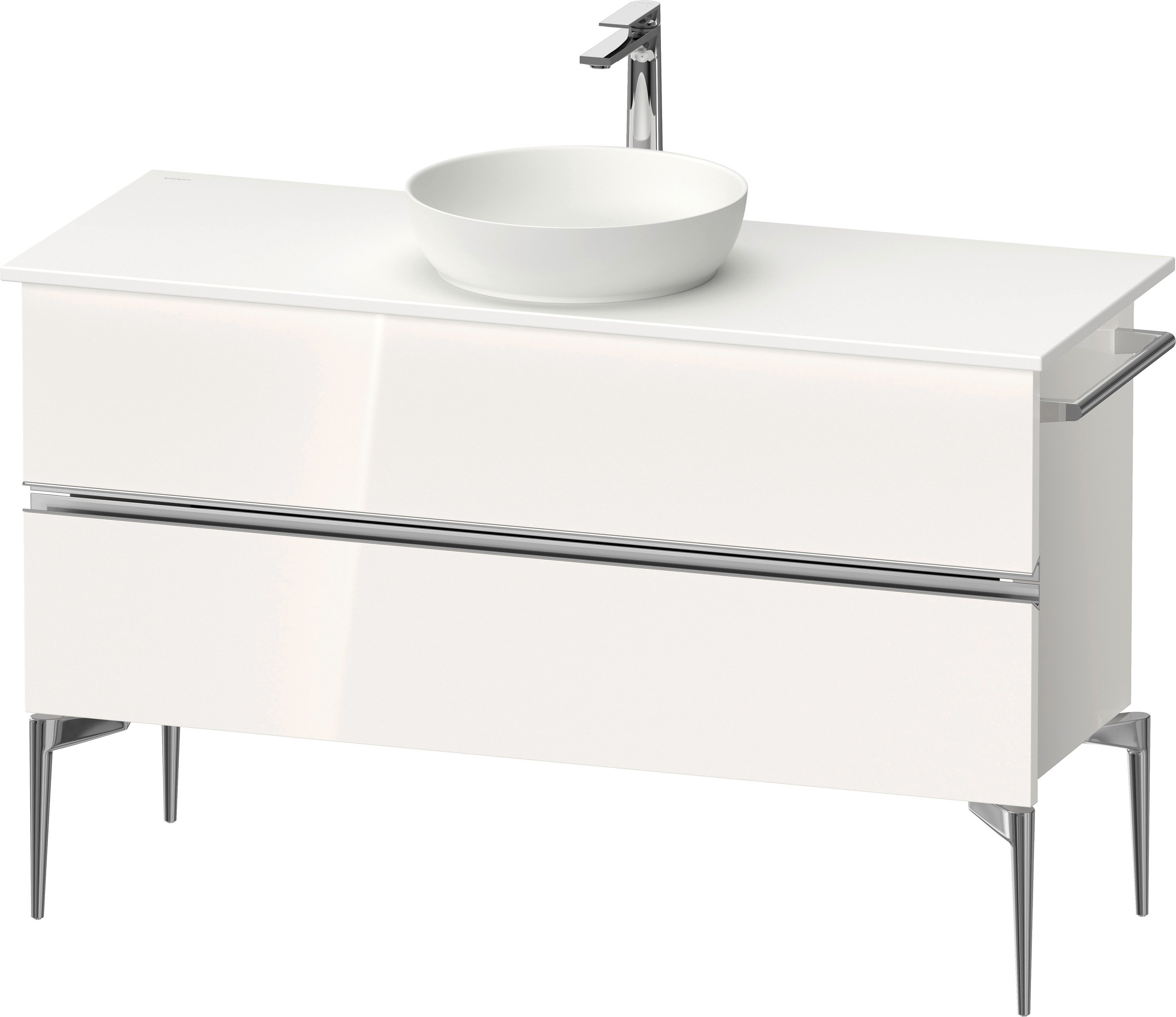 Duravit Sivida skříňka 124.5x47.5x54.8 cm pod umyvadlo závěsná bílá-chrom SV4660010220000