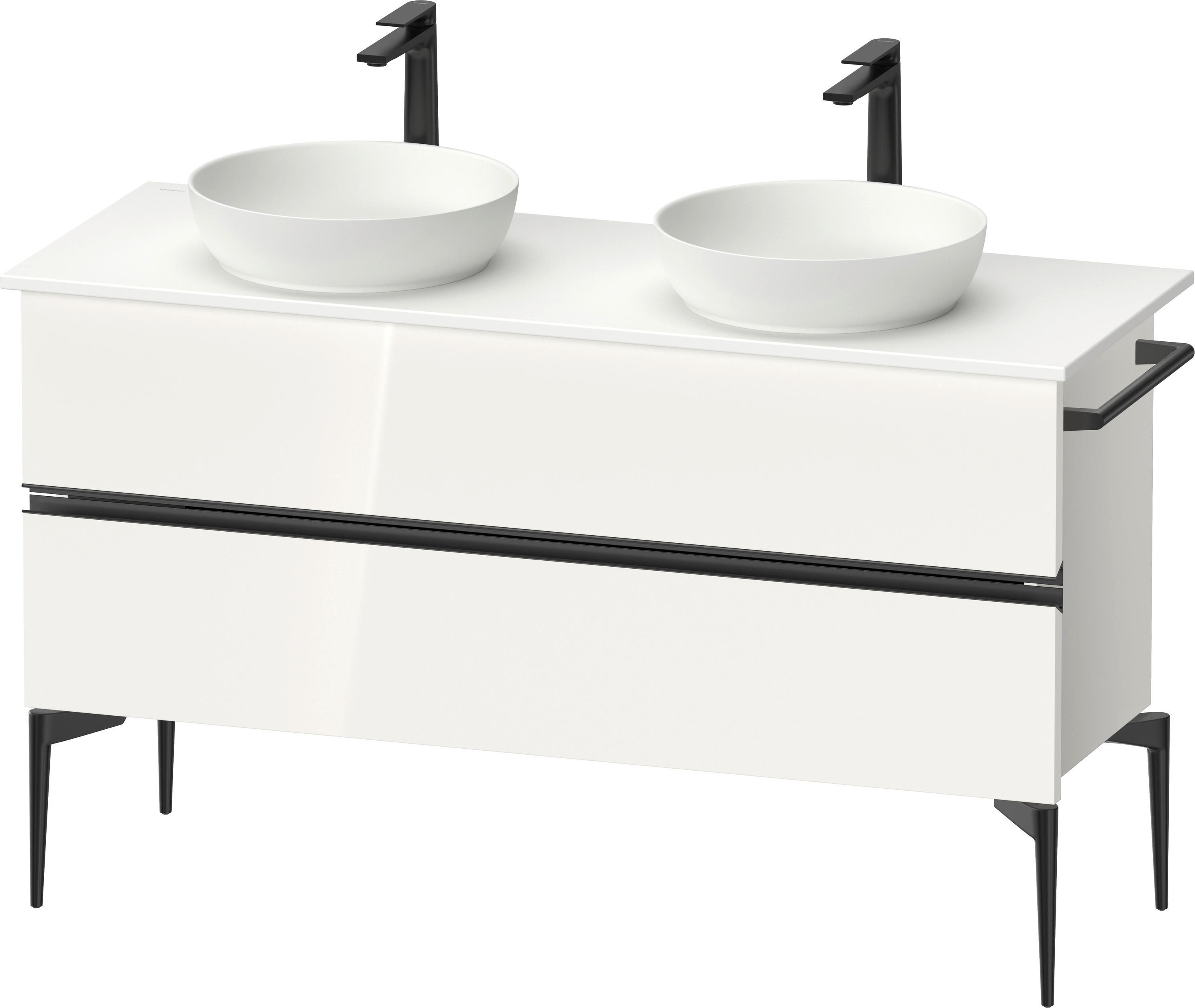 Duravit Sivida skříňka 131.5x47.5x54.8 cm pod umyvadlo závěsná bílá-černá SV46610BD220000