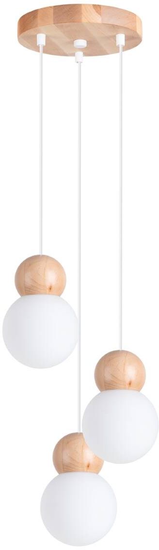 Sollux Lighting Pekka závěsné svítidlo 3x8 W bílá-dřevo SL.1391