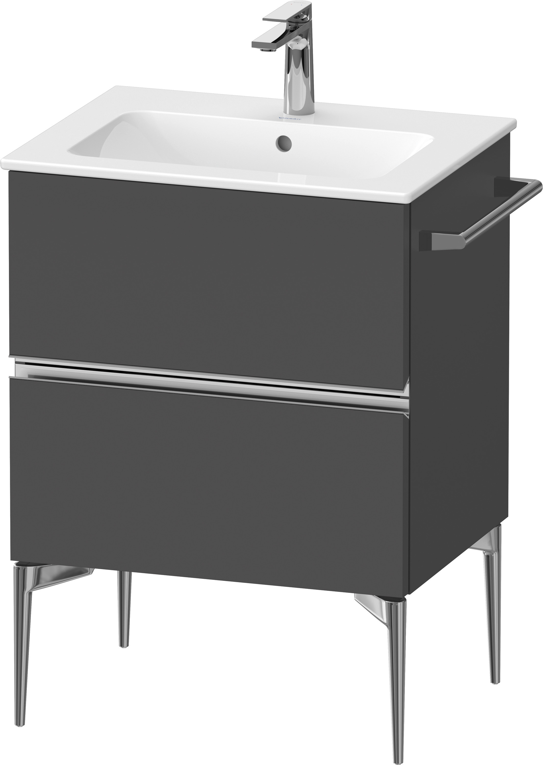 Duravit Sivida skříňka 61x47.7x59.1 cm pod umyvadlo závěsná grafitová-chrom SV4643010490000