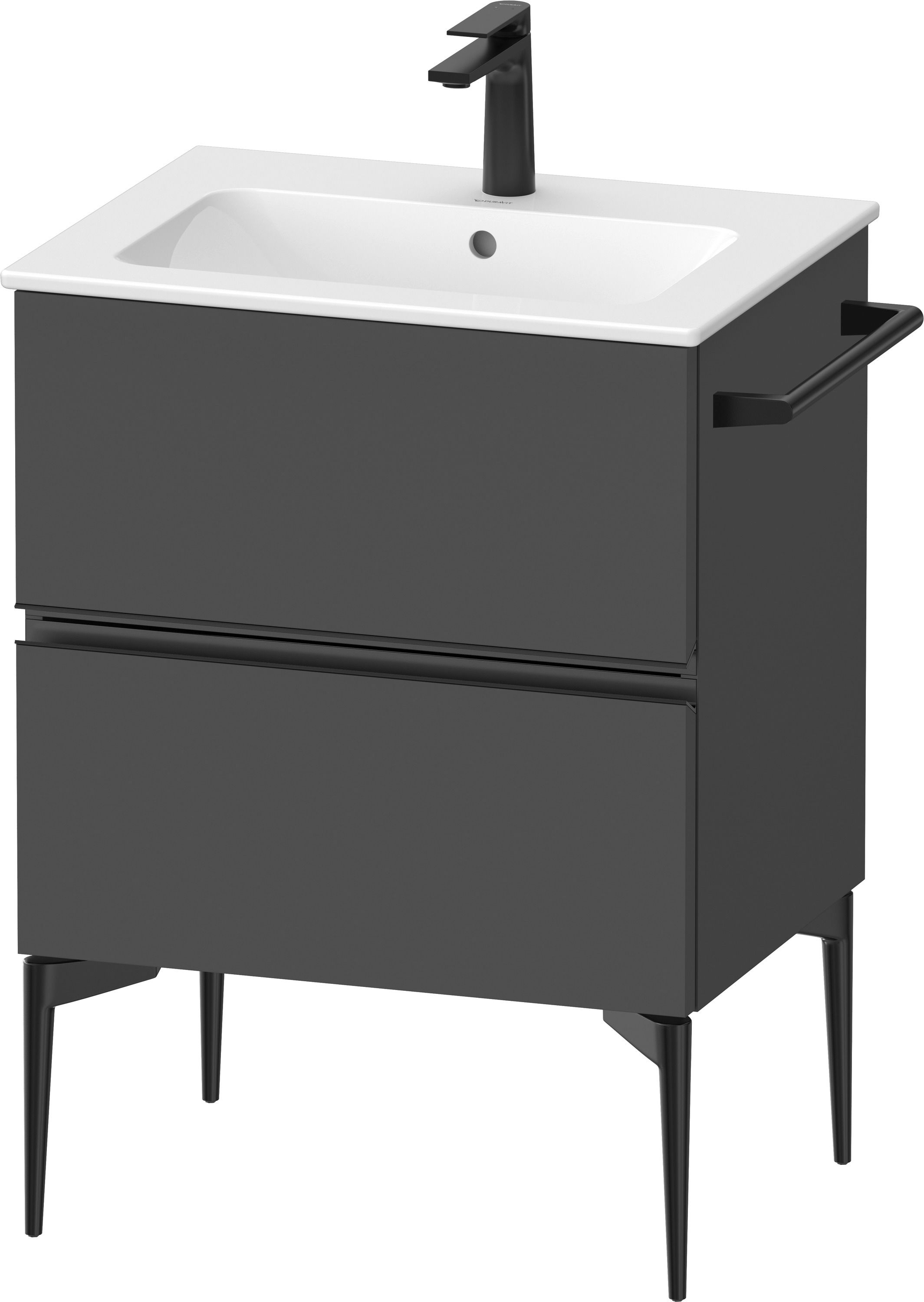 Duravit Sivida skříňka 61x47.7x59.1 cm pod umyvadlo závěsná černá-grafitová SV46430BD490000