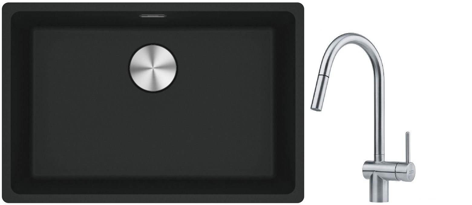 Sada granitový dřez Franke Maris 125.0687.256, kuchyňská baterie Franke Atlas 115.0590.047