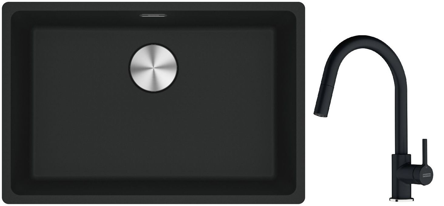 Sada granitový dřez Franke Maris 125.0687.256, kuchyňská baterie Franke Lina 115.0626.055