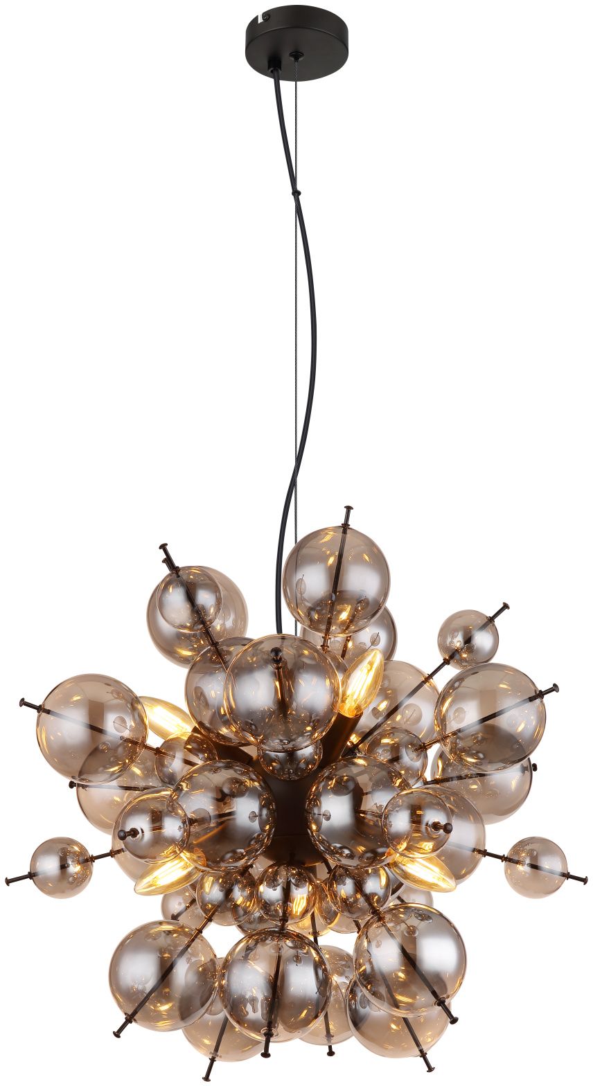 Globo Lighting Udo závěsné svítidlo 6x25 W černá-kouřová 15633HS