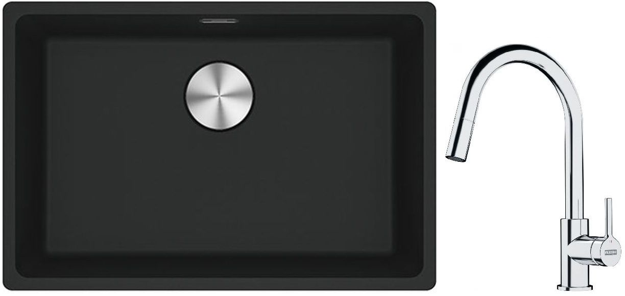 Sada granitový dřez Franke Maris 125.0698.009, kuchyňská baterie Franke Lina 115.0693.229