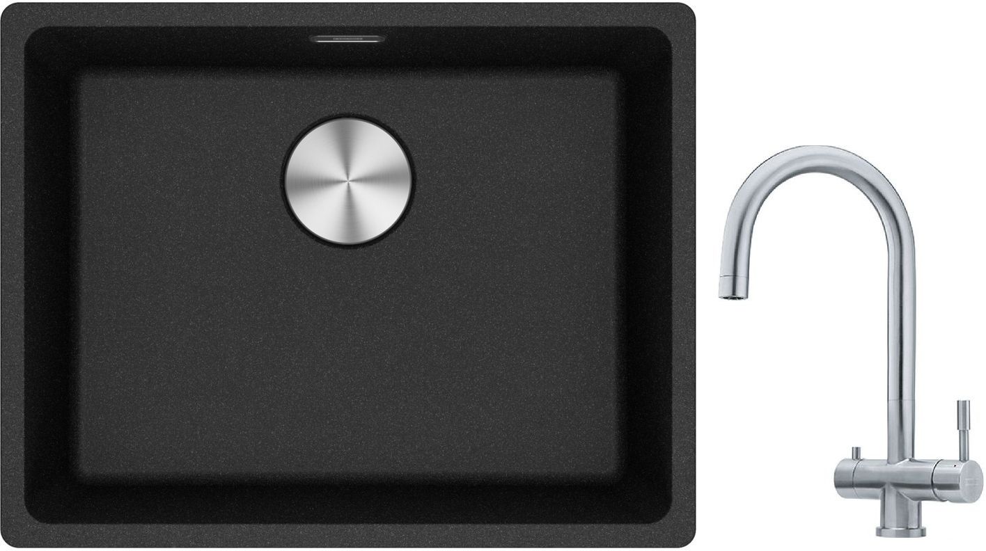 Sada kuchyňská baterie Franke Eos 120.0179.979, granitový dřez Franke Maris 125.0698.005