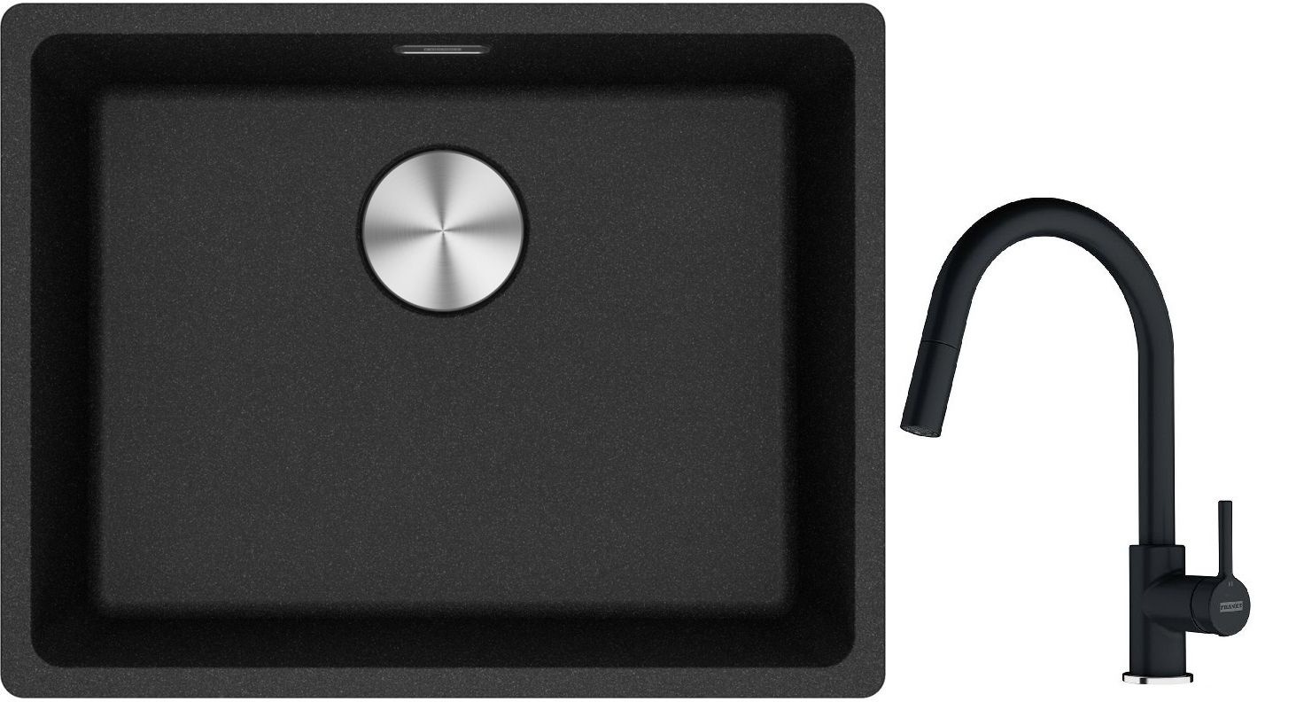 Sada granitový dřez Franke Maris 125.0698.005, kuchyňská baterie Franke Lina 115.0626.055