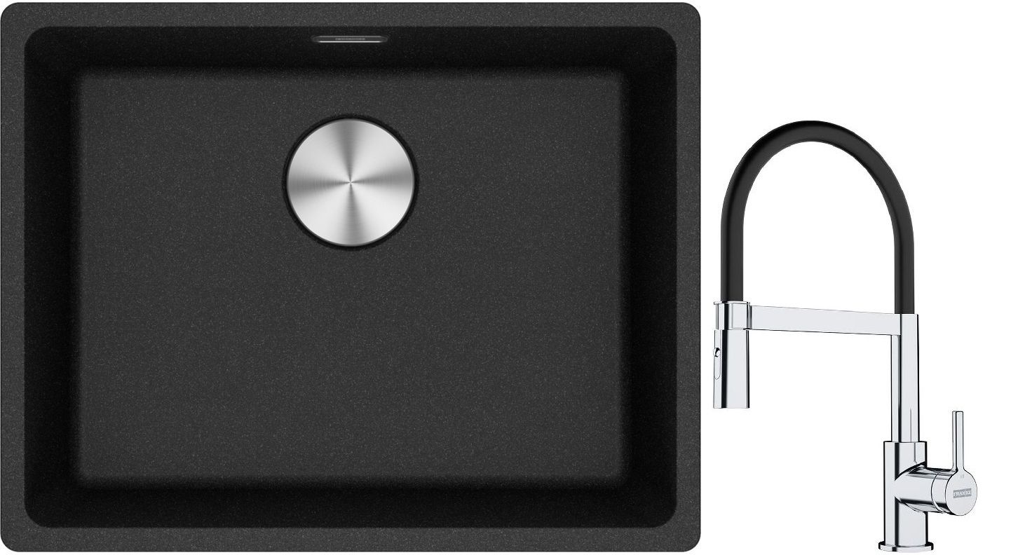 Sada granitový dřez Franke Maris 125.0698.005, kuchyňská baterie Franke Lina 115.0626.085