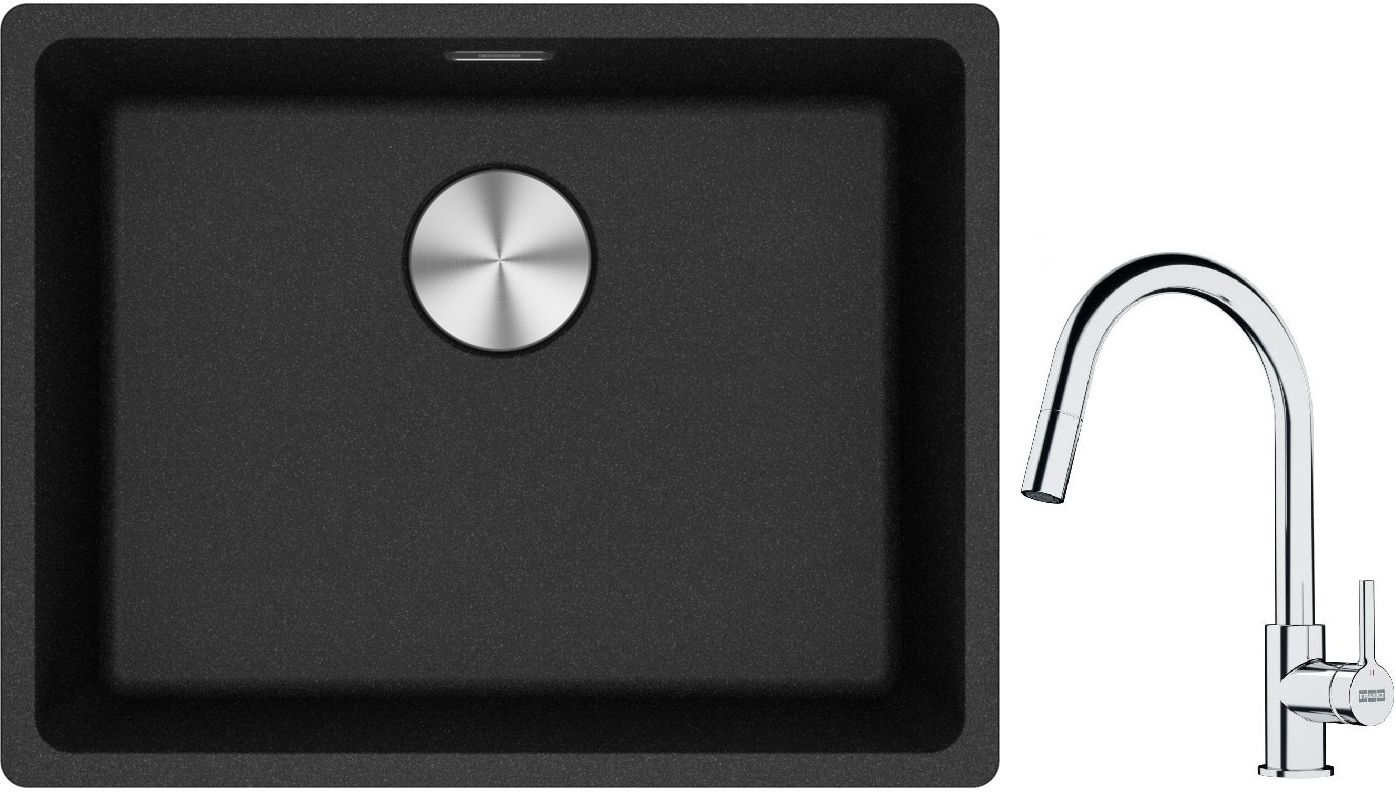 Sada granitový dřez Franke Maris 125.0698.005, kuchyňská baterie Franke Lina 115.0693.229