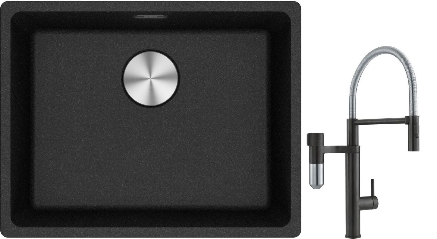 Sada kuchyňská baterie Franke Vital Semi-Pro 120.0621.313, granitový dřez Franke Maris 125.0698.005