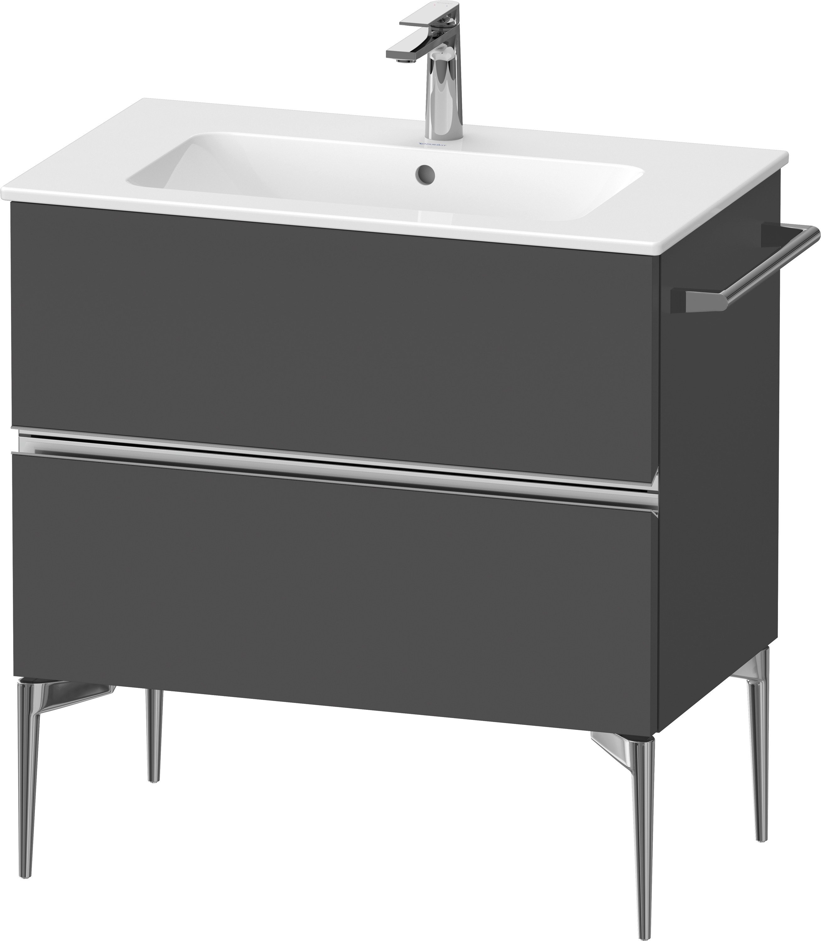 Duravit Sivida skříňka 81x47.7x59.1 cm pod umyvadlo závěsná grafitová-chrom SV4644010490000