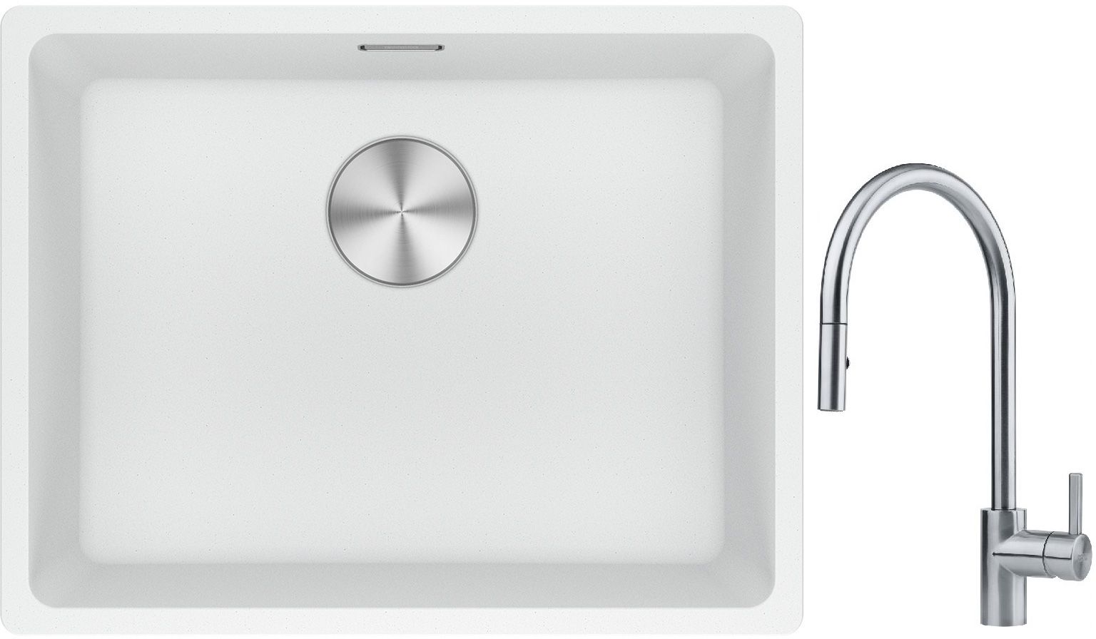 Sada granitový dřez Franke Maris 125.0698.007, kuchyňská baterie Franke Eos 115.0590.045