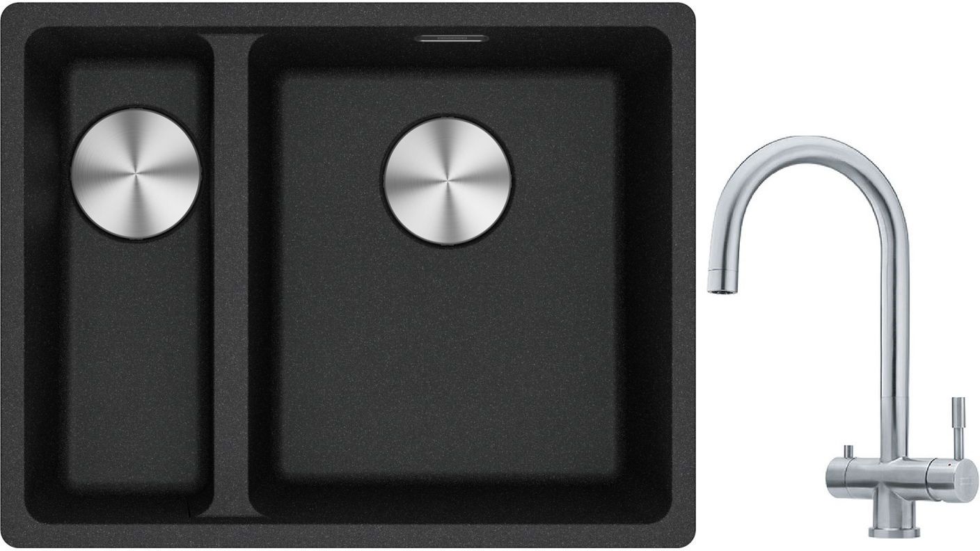 Sada granitový dřez Franke Maris 125.0687.269, kuchyňská baterie Franke Eos 120.0179.979