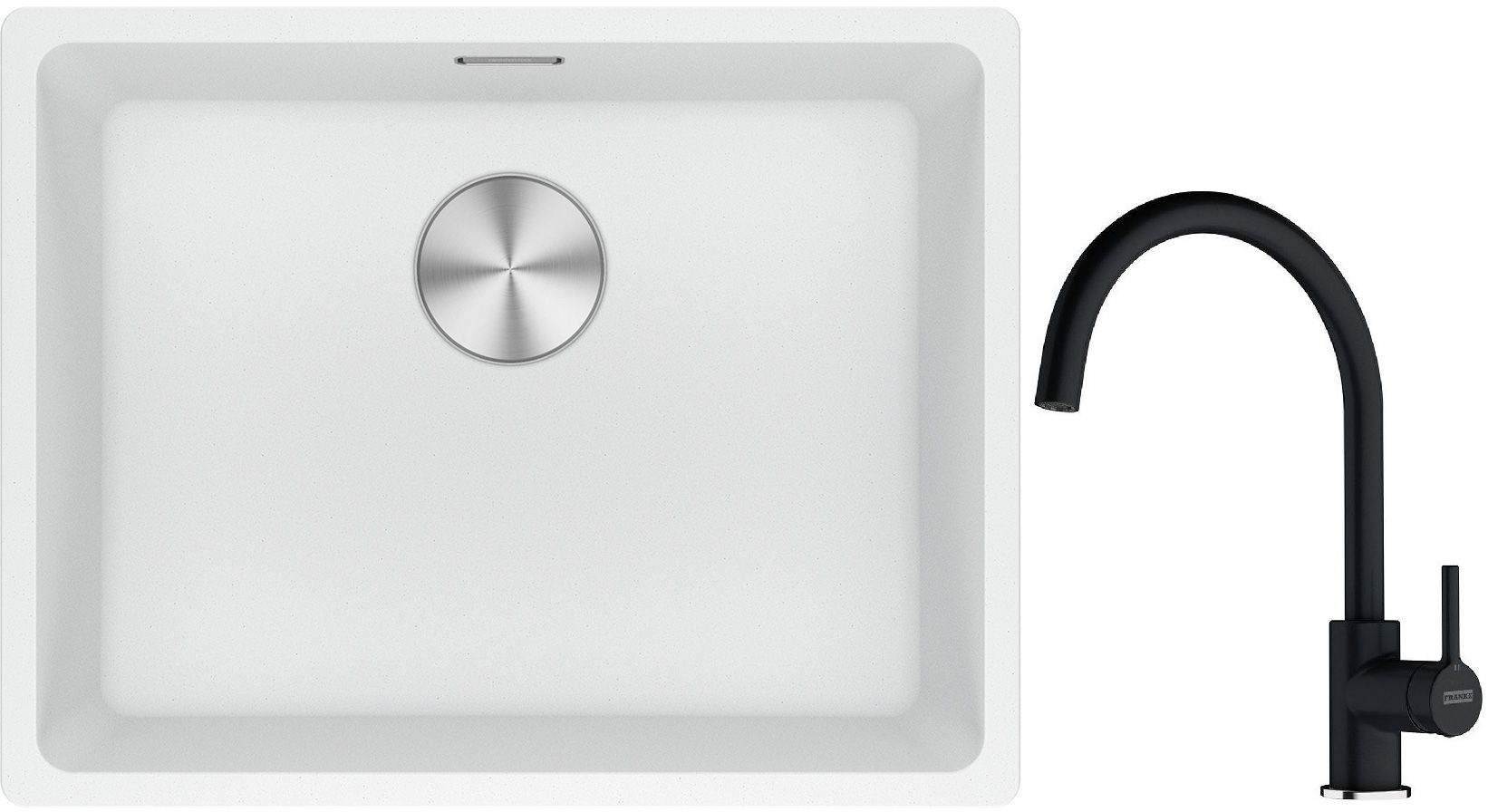 Sada granitový dřez Franke Maris 125.0698.007, kuchyňská baterie Franke Lina 115.0626.020