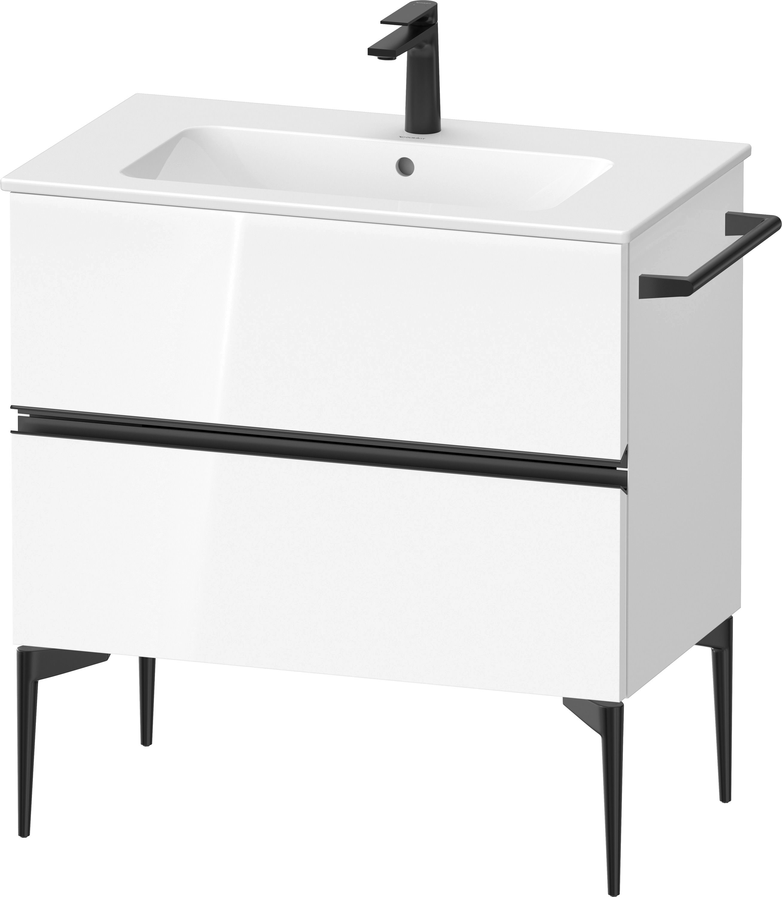 Duravit Sivida skříňka 81x47.7x59.1 cm pod umyvadlo závěsná bílá-černá SV46440BD220000