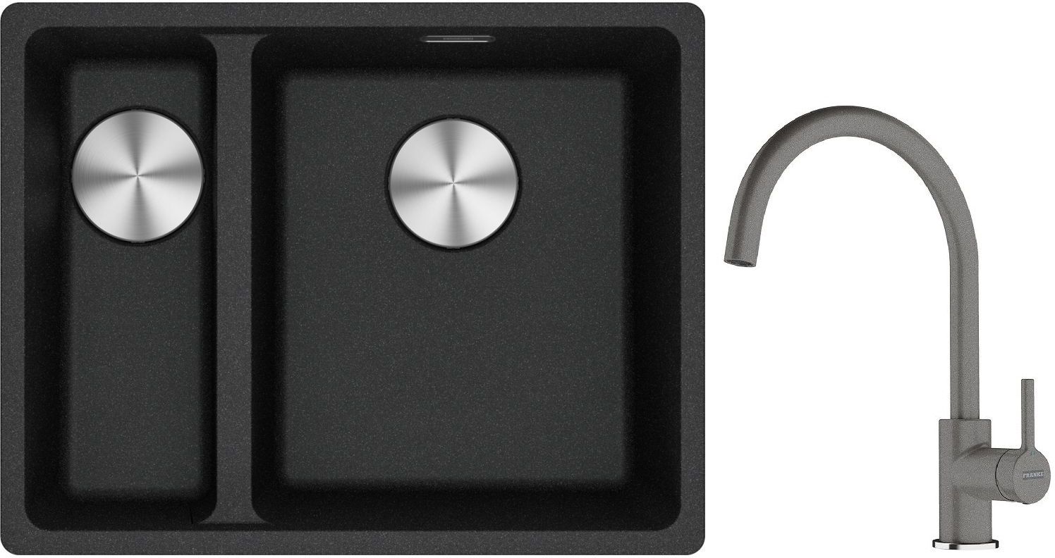 Sada granitový dřez Franke Maris 125.0687.269, kuchyňská baterie Franke Lina 115.0626.022