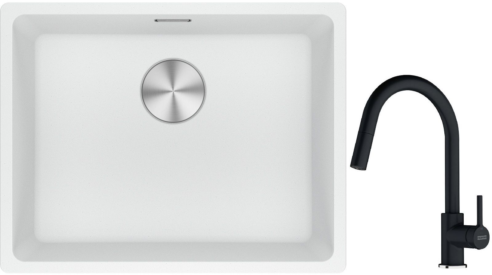 Sada granitový dřez Franke Maris 125.0698.007, kuchyňská baterie Franke Lina 115.0626.055