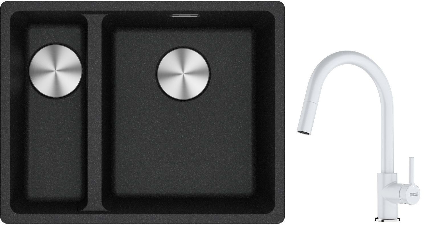 Sada granitový dřez Franke Maris 125.0687.269, kuchyňská baterie Franke Lina 115.0626.081