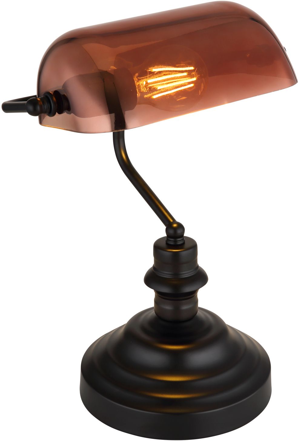 Globo Lighting Antique stolní lampa 1x60 W černá-průhledná-měděná 2491C