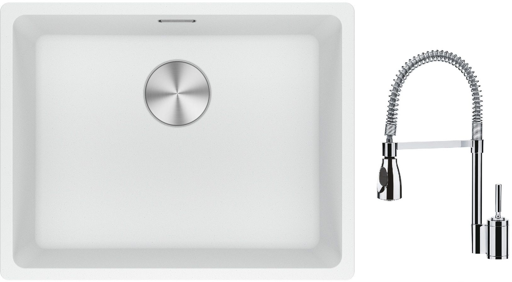 Sada granitový dřez Franke Maris 125.0698.007, kuchyňská baterie Franke Sentinel 115.0029.591