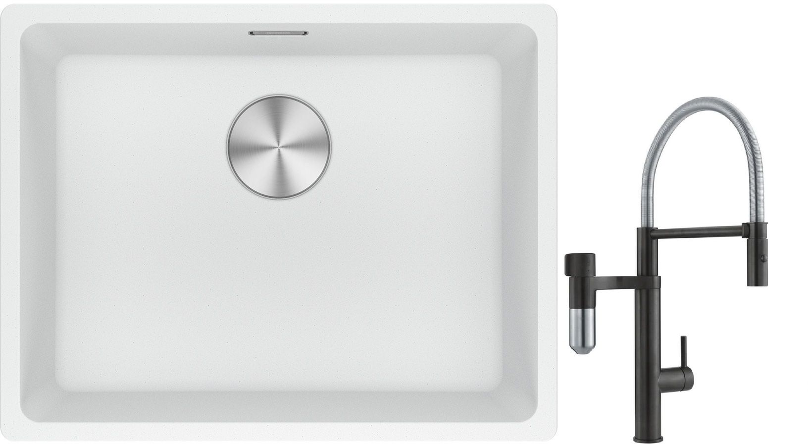 Sada kuchyňská baterie Franke Vital Semi-Pro 120.0621.313, granitový dřez Franke Maris 125.0698.007