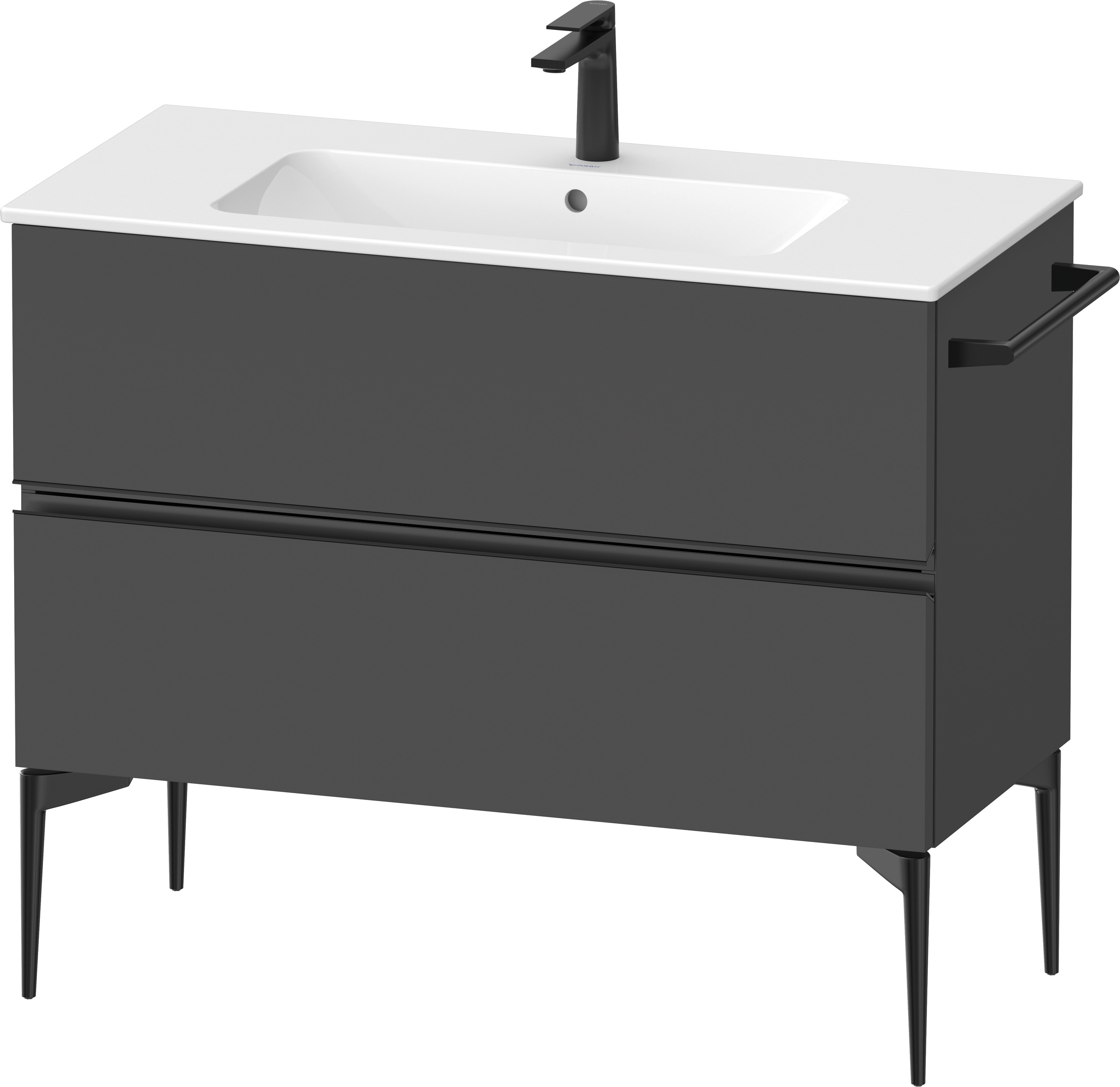 Duravit Sivida skříňka 101x47.7x59.1 cm pod umyvadlo závěsná černá-grafitová SV46450BD490000