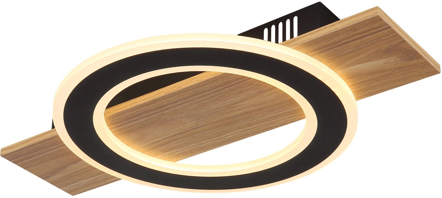 Globo Lighting Jayden stropní světlo 1x18 W bílá-černá-dřevo 48038-18
