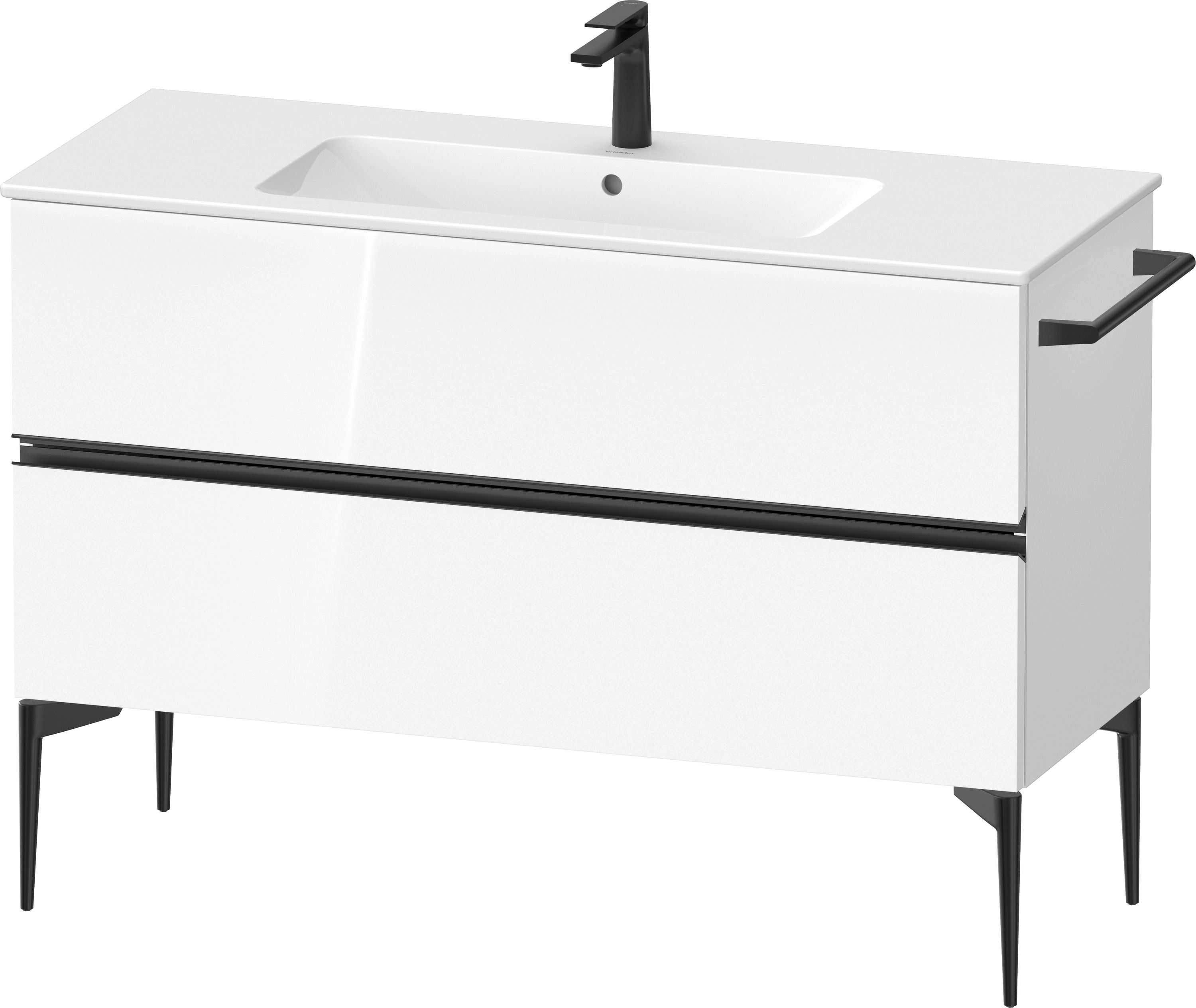 Duravit Sivida skříňka 121x47.7x59.1 cm pod umyvadlo závěsná bílá-černá SV46460BD220000