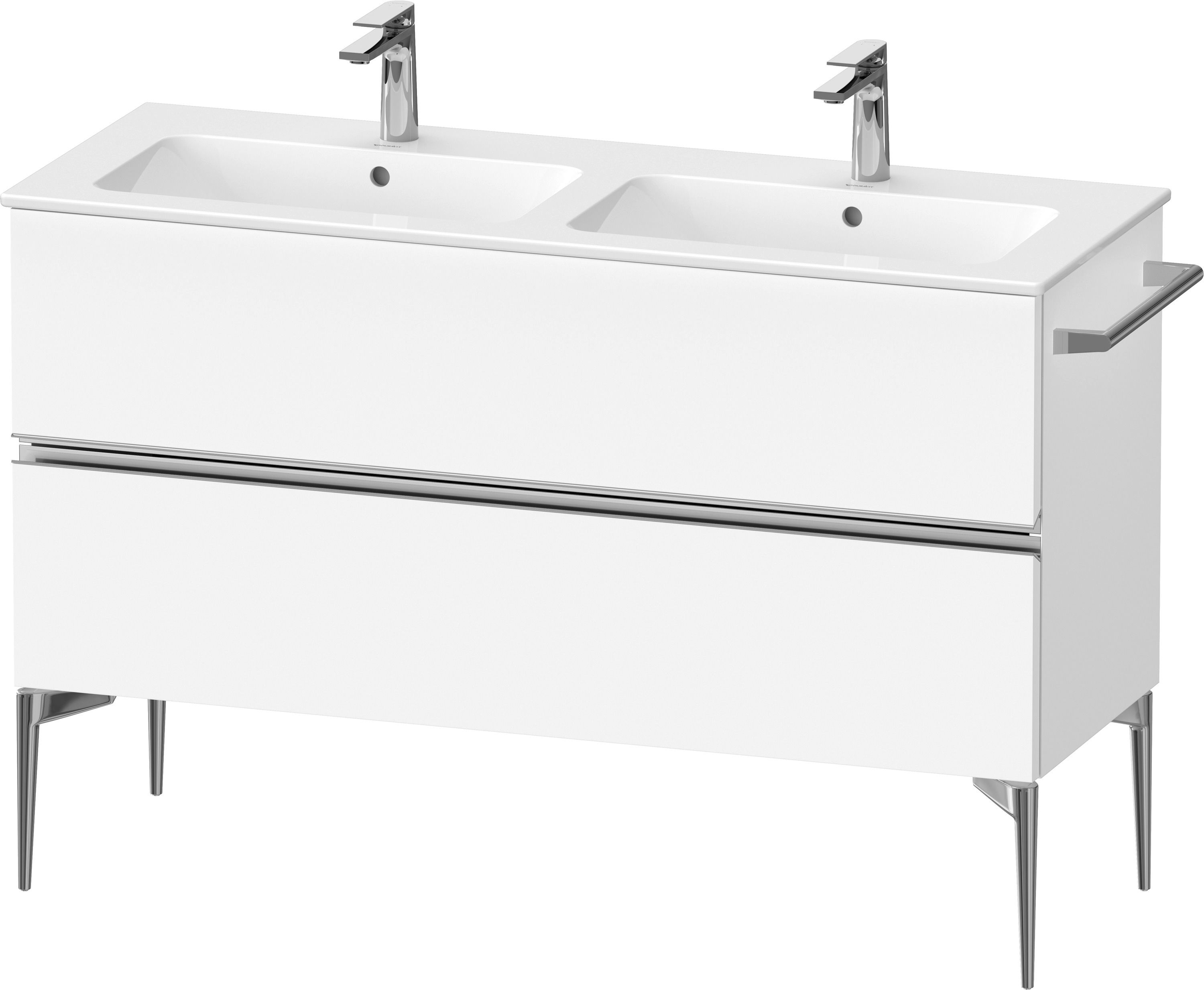 Duravit Sivida skříňka 128x47.7x59.1 cm pod umyvadlo závěsná bílá-chrom SV4647010180000