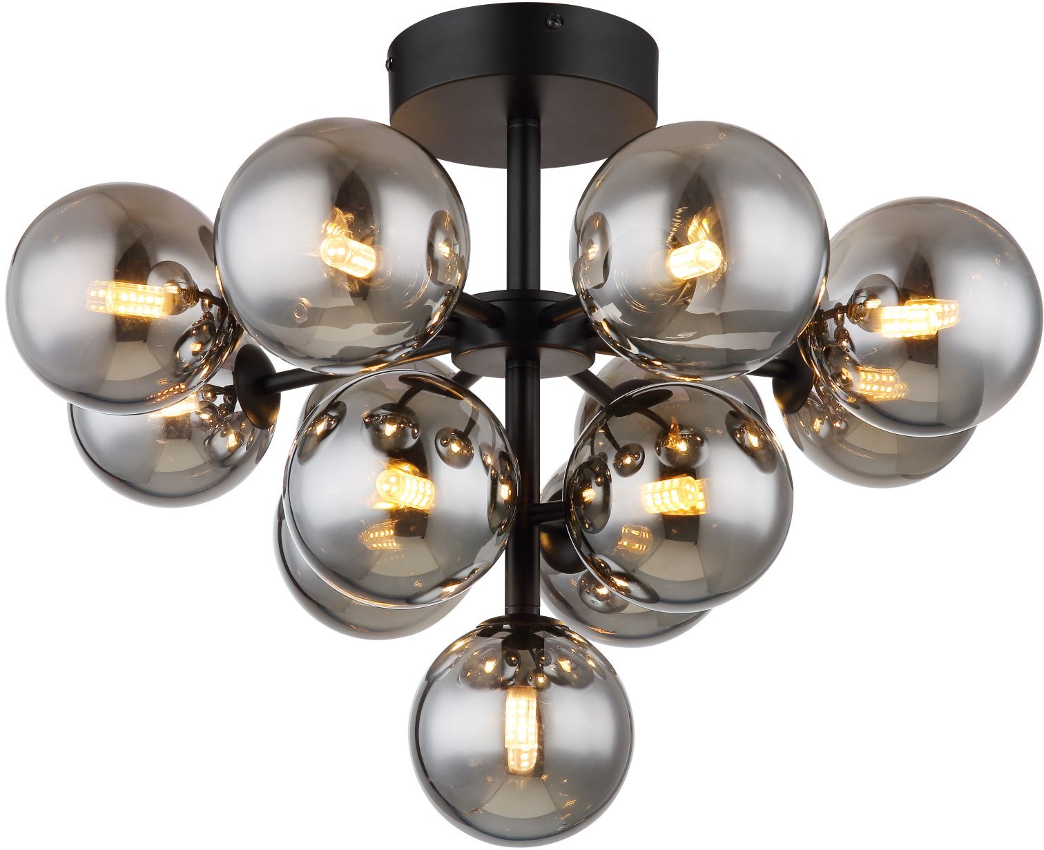Globo Lighting Grappy stropní světlo x5 W černá-kouřová 56143-13D