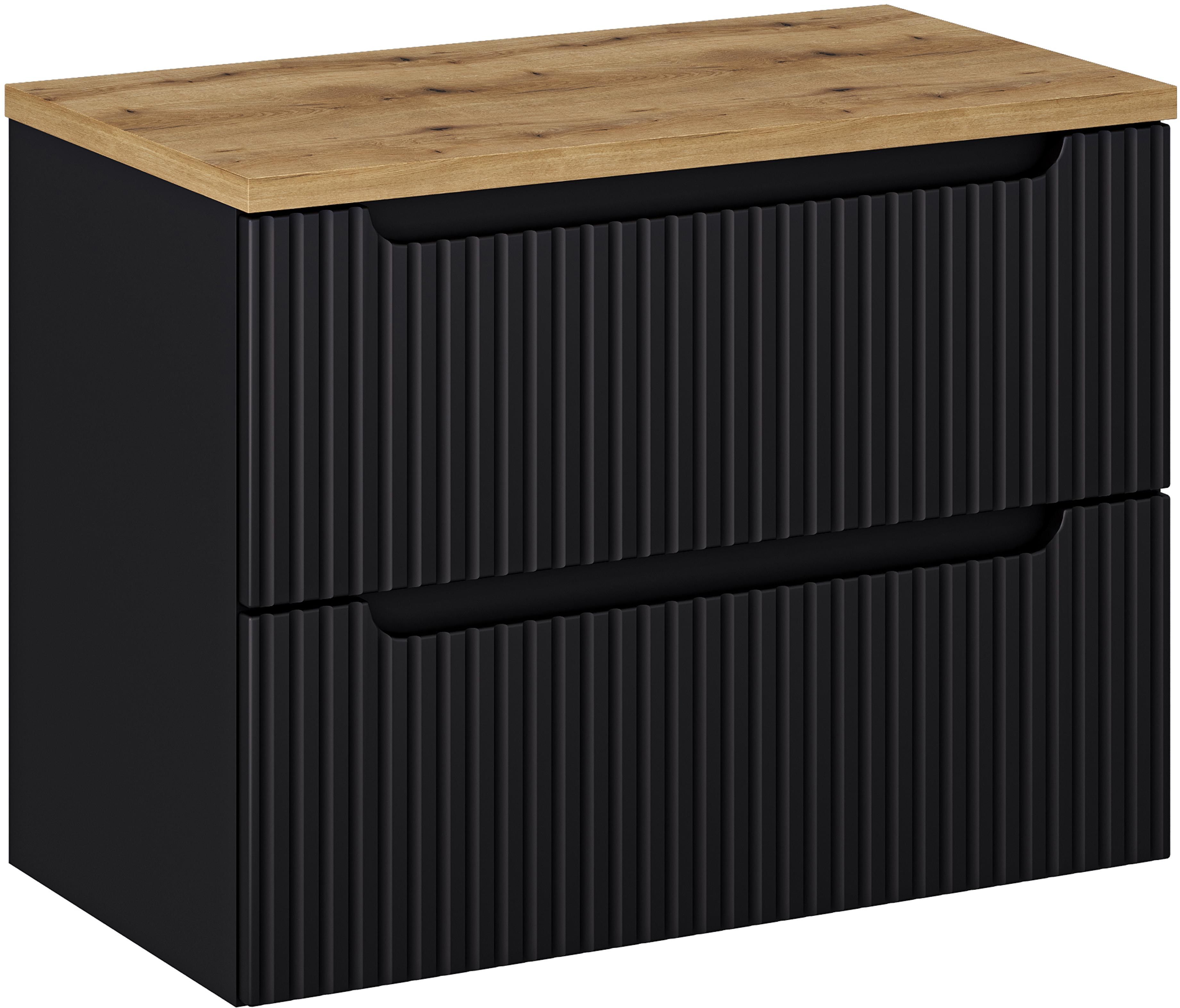 Sada skříňka Comad Nova Black NOVA BLACK D2 82-80-2S, deska Comad Nova Oak NOVA OAK A 89-80