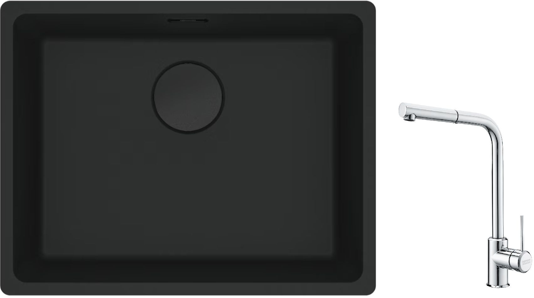 Sada granitový dřez Franke Maris 125.0698.009, kuchyňská baterie Franke Sirius Side 115.0668.280