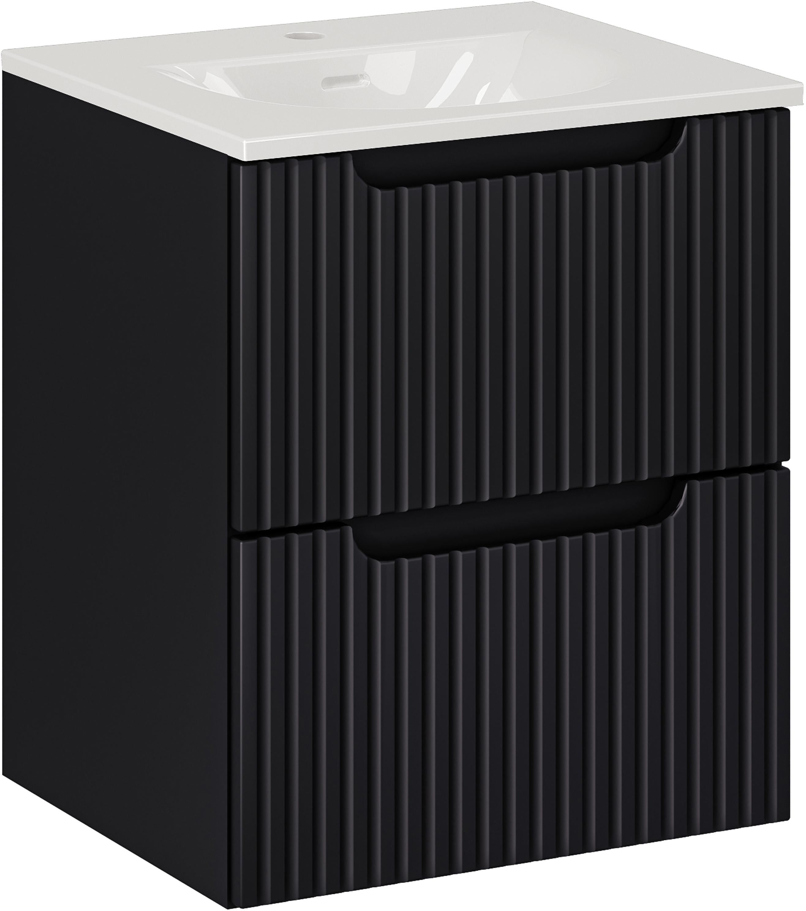 Sada skříňka Comad Nova Black NOVA BLACK D2 82-50-2S, umyvadlo Comad SKY 3 SKY 3 50CM DP (E-8099-3-50)