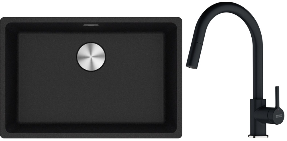 Sada granitový dřez Franke Maris 125.0687.257, kuchyňská baterie Franke Lina 115.0626.055