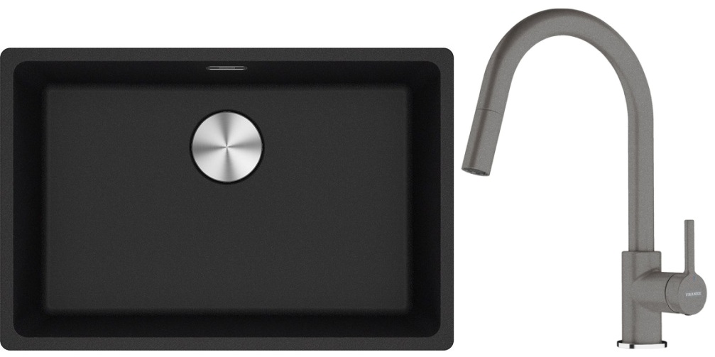 Sada granitový dřez Franke Maris 125.0687.257, kuchyňská baterie Franke Lina 115.0626.057
