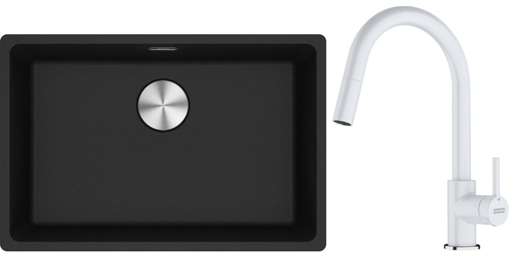 Sada granitový dřez Franke Maris 125.0687.257, kuchyňská baterie Franke Lina 115.0626.081