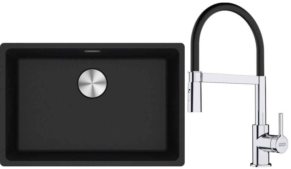 Sada granitový dřez Franke Maris 125.0687.257, kuchyňská baterie Franke Lina 115.0626.085