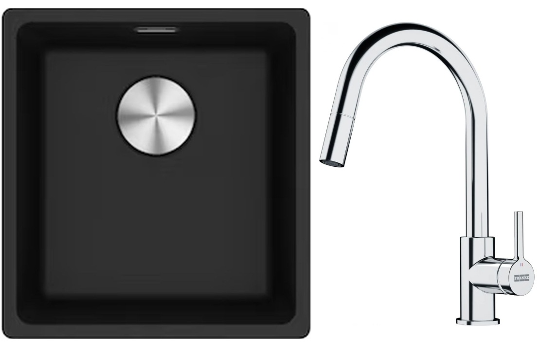 Sada granitový dřez Franke Maris 125.0697.910, kuchyňská baterie Franke Lina 115.0693.229