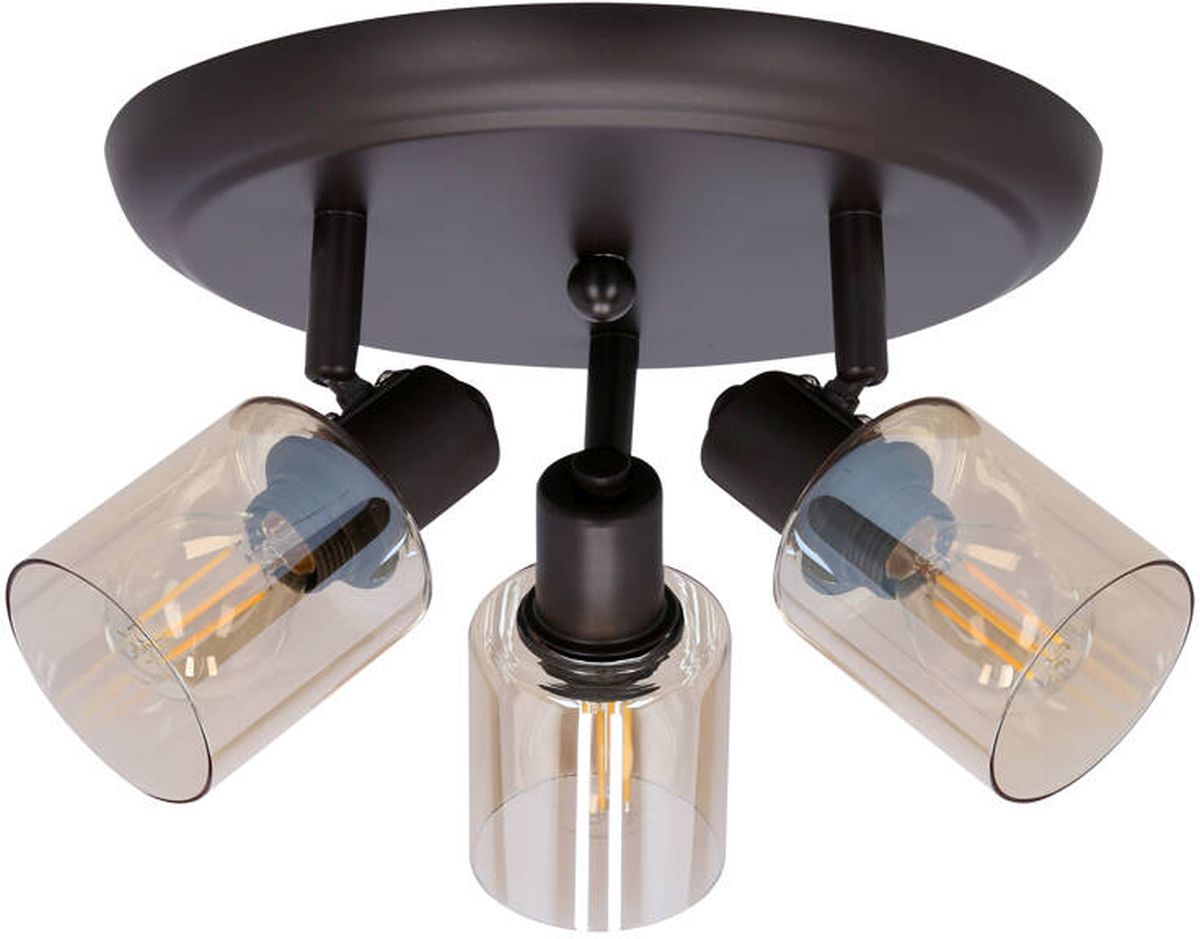Candellux Agra stropní světlo 3x40 W černá-jantarová 98-25067