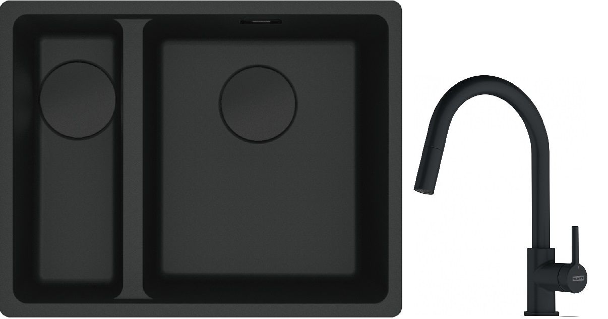 Sada granitový dřez Franke Maris 125.0697.756, kuchyňská baterie Franke Lina 115.0626.053