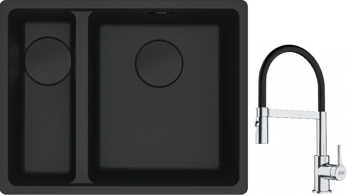 Sada granitový dřez Franke Maris 125.0697.756, kuchyňská baterie Franke Lina 115.0626.085