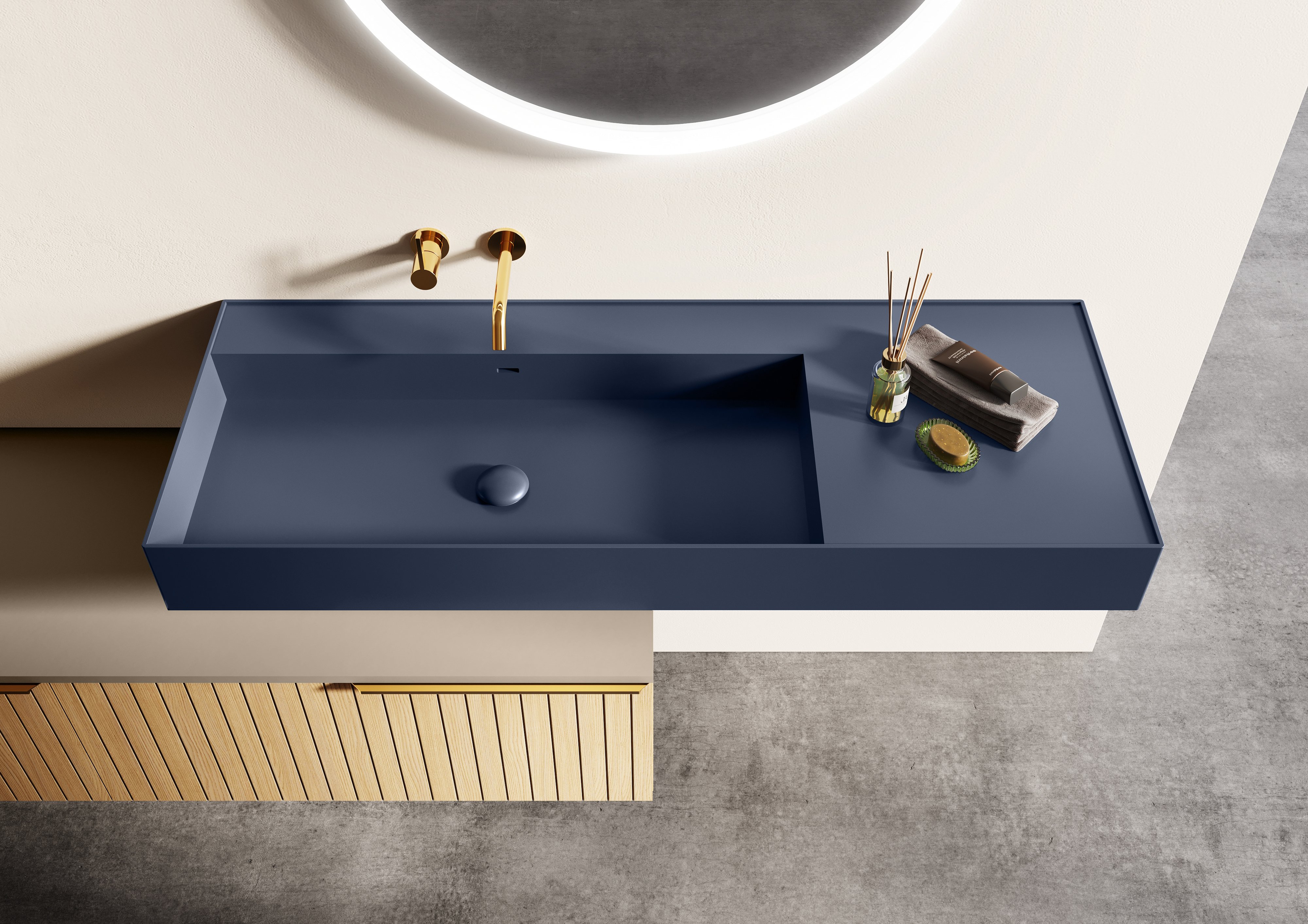 Elita Level umyvadlo 100.5x45.5 cm obdélníkový klasický modrá RE041461187030