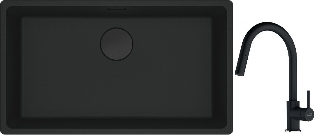 Sada granitový dřez Franke Maris 125.0697.757, kuchyňská baterie Franke Lina 115.0626.055