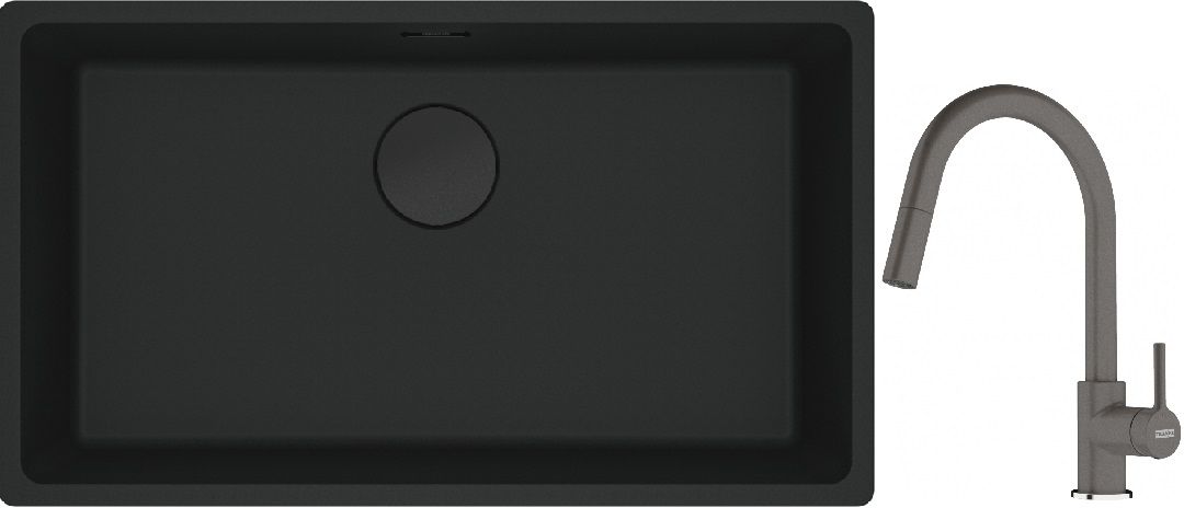 Sada granitový dřez Franke Maris 125.0697.757, kuchyňská baterie Franke Lina 115.0626.057