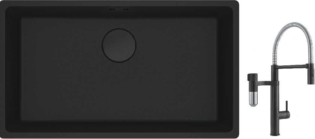 Sada kuchyňská baterie Franke Vital Semi-Pro 120.0621.313, granitový dřez Franke Maris 125.0697.757