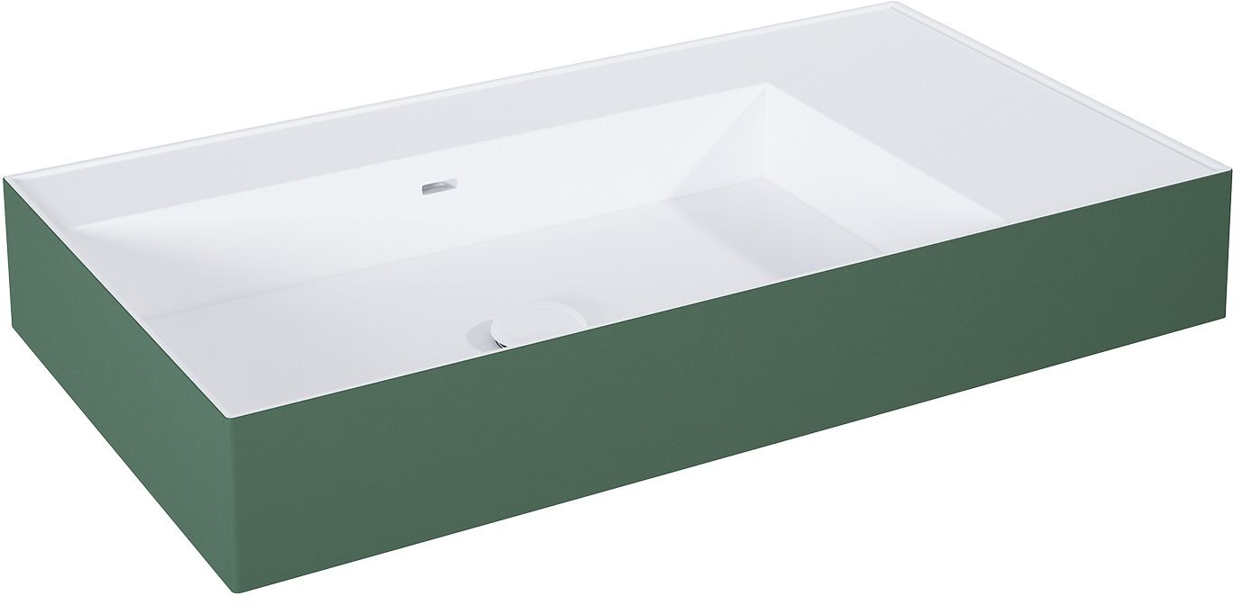Elita Level umyvadlo 80.5x45.5 cm obdélníkový klasický bílá-zelená RE041461216200